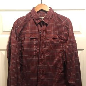 REI Sahara Plaid Long Sleeve Tech Shirt